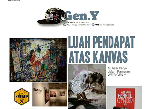 We r Gen-Y: Group Exhibition was listed in Harian Metro on June 2016