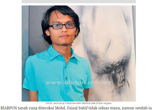 Slient Diary Solo Exhibition by Faizal Suhif was listing in Utusan Sept 2012