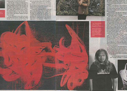 Gejolak: Solo Exhibition by Bayu Utomo Radjikin was listing in New Sunday Times on January 2017