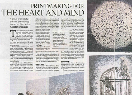 Carbon Copy : A Printmaking Exhibition was listing in New Sunday Times on December 2016
