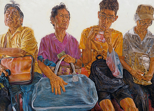 Different people in the same place 