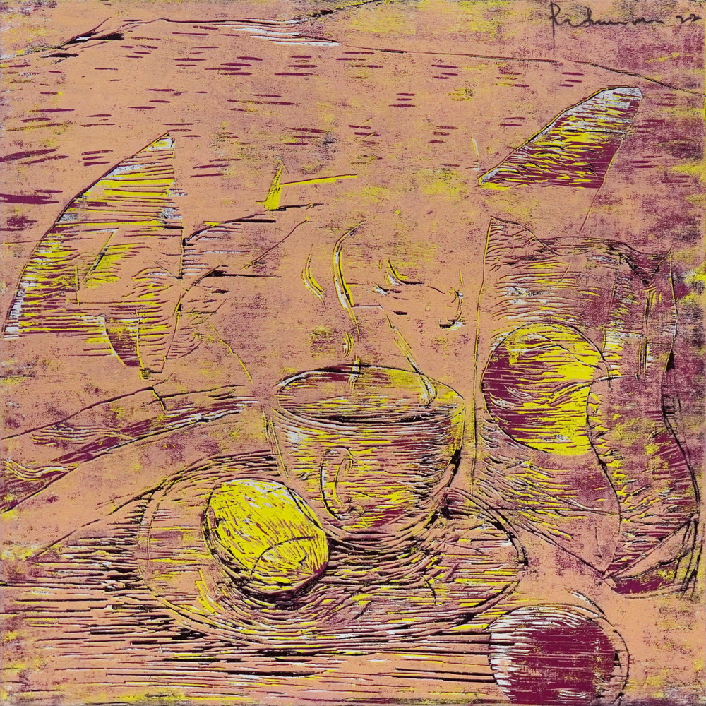 Kopi Panas di Senja Hari – 91x91cm Raduan Man