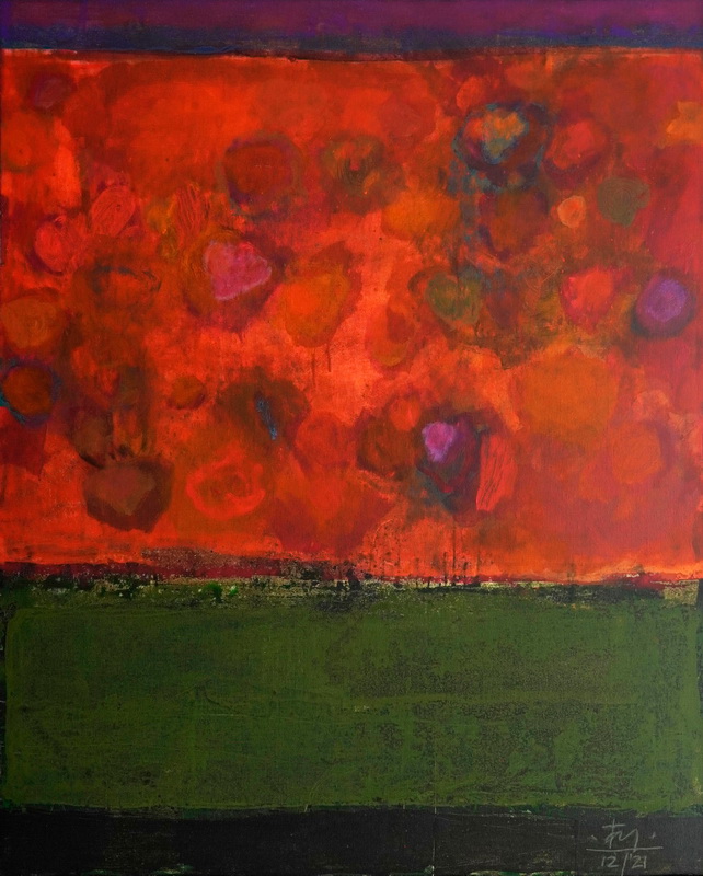 Red Blooms 152x122cm – Tajuddin Ismail PREVIEW