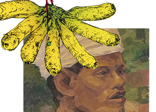 Orang Kelantan dengan Pisang Gantung