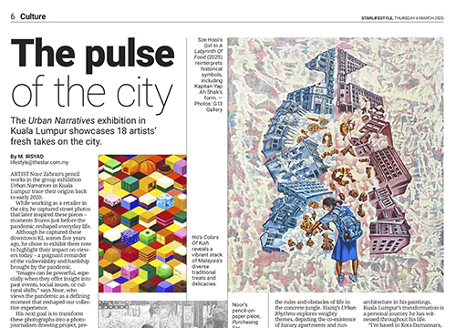 ‘Urban Narratives’, G13 Gallery first ever pop-up group exhibition was listing in Starlifestyle by The Star on March 2025