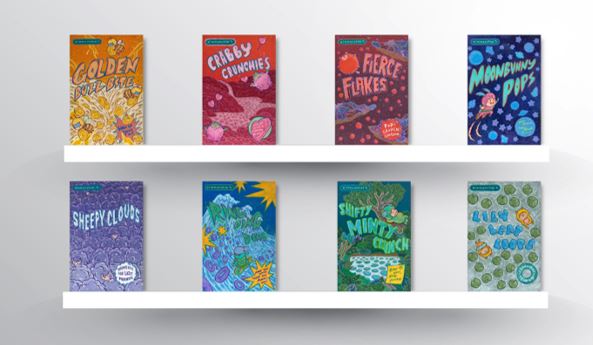 Golden Buzz Bite, Fierce Flakes, Crabby Crunchies, Moonbunny Pops, Ring Ding Dong, Sheepy Clouds & Lily Leap Loops