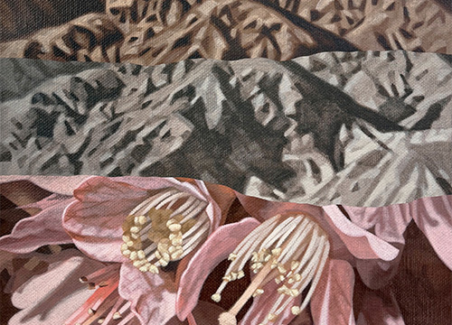 Living Together, Mountain and Two Flowers